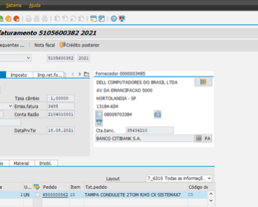 Cen&aacute;rio de Frete - Exibi&ccedil;&atilde;o de Documento NFe de Faturamento
